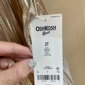 Osh Kosh 2T gold pleated dress NWT